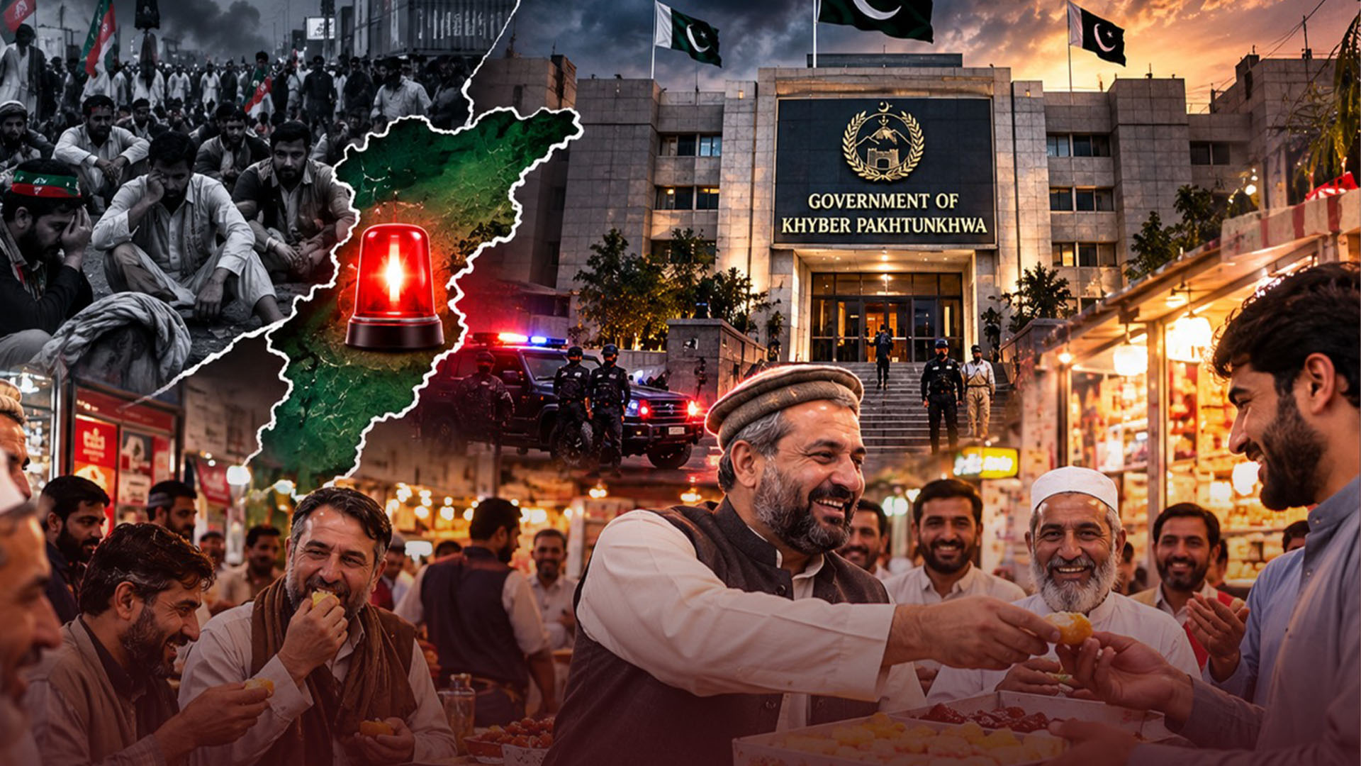 دھرنوں سے تنگ کاروباری طبقہ خیبر پختونخوا میں ایمرجنسی کے نفاذ پر خوش، مارکیٹوں اور دکانوں میں جشن، مٹھائیاں تقسیم