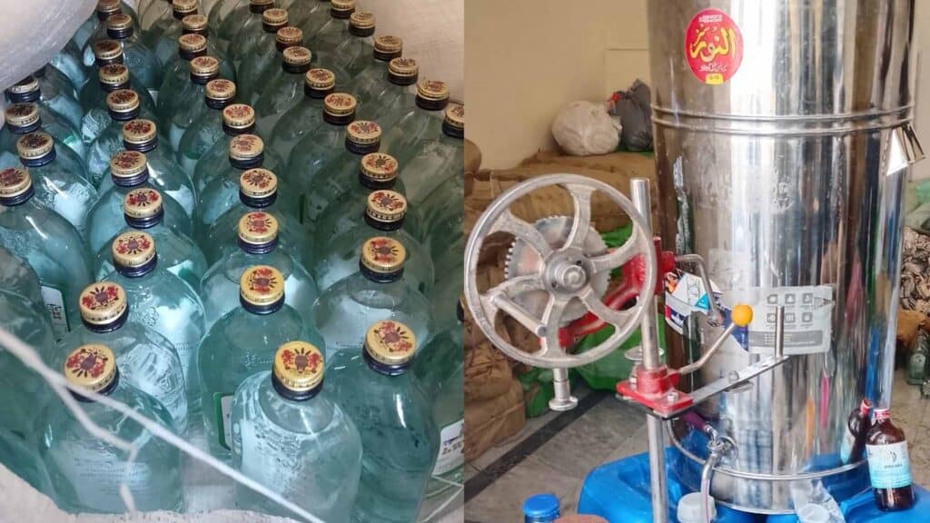 ڈڈیال،مہران کی پشت پناہی میں چلنے والی شراب فیکٹری پرچھاپہ،بھاری مقدار میں شراب بر آمد
