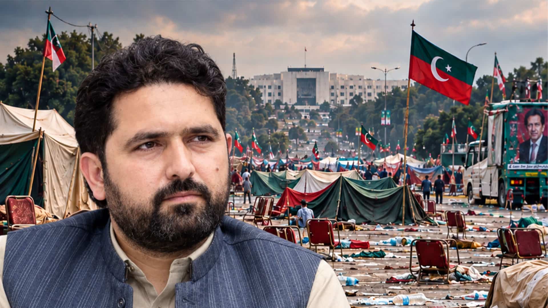 سہیل آفریدی کی ہٹ دھرمی یا عوامی لاتعلقی؟ لانگ مارچ کا کیمپ ویران ہوگیا